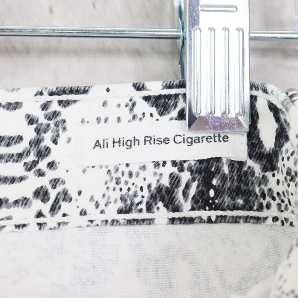 Frame Jeans Womens Size 24 White Gray Ali High Rise Cigarette Jeans Snake Print - Picture 4 of 7